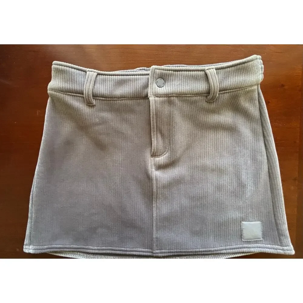 ALO Yoga Ribbed Velour Baller Mini Skirt Small Casual Athleisure Lavender Soft